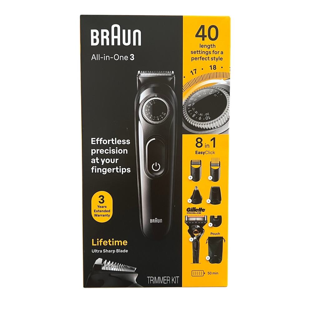 Braun All-in-One Style Kit Series 3 3470 for Men, 8-in-1 Trimmer